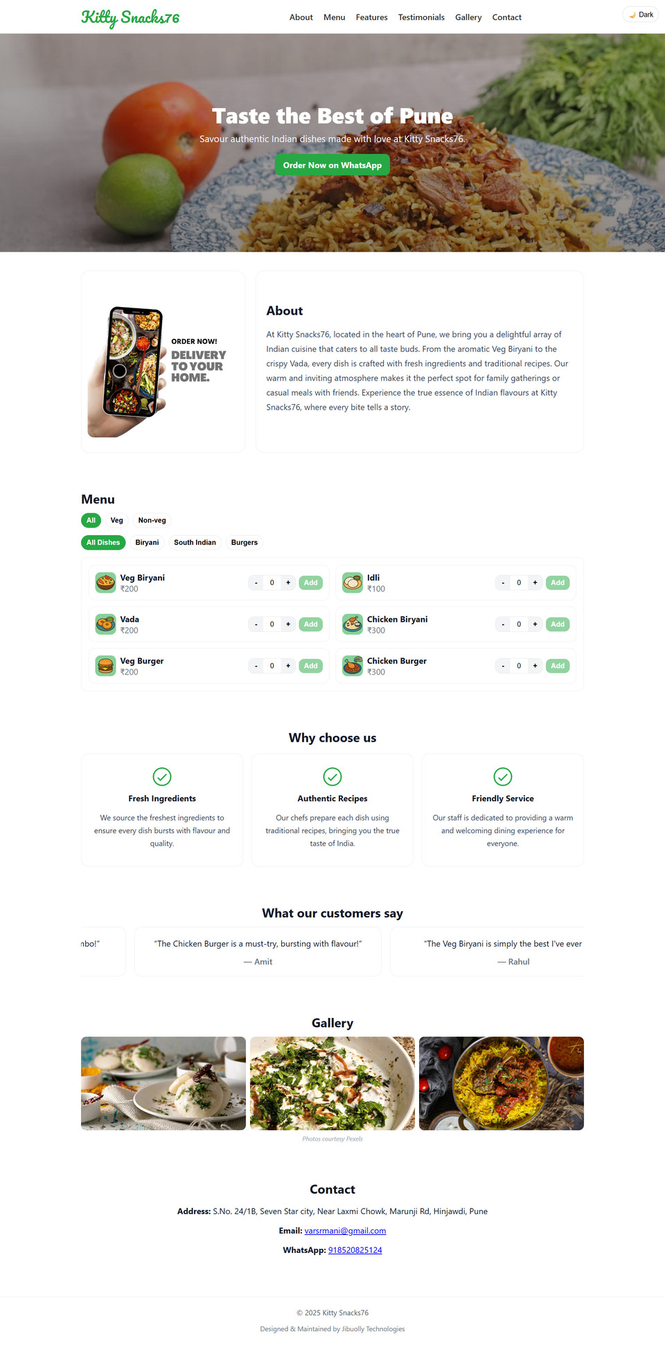 Restaurant demo site 1